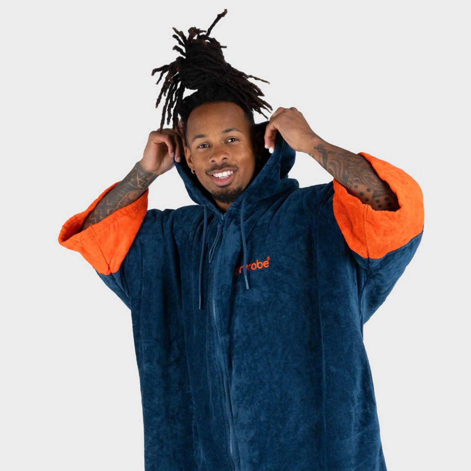 Dryrobe Full-Zip Organic Towel Changing Robe - Blue Orange