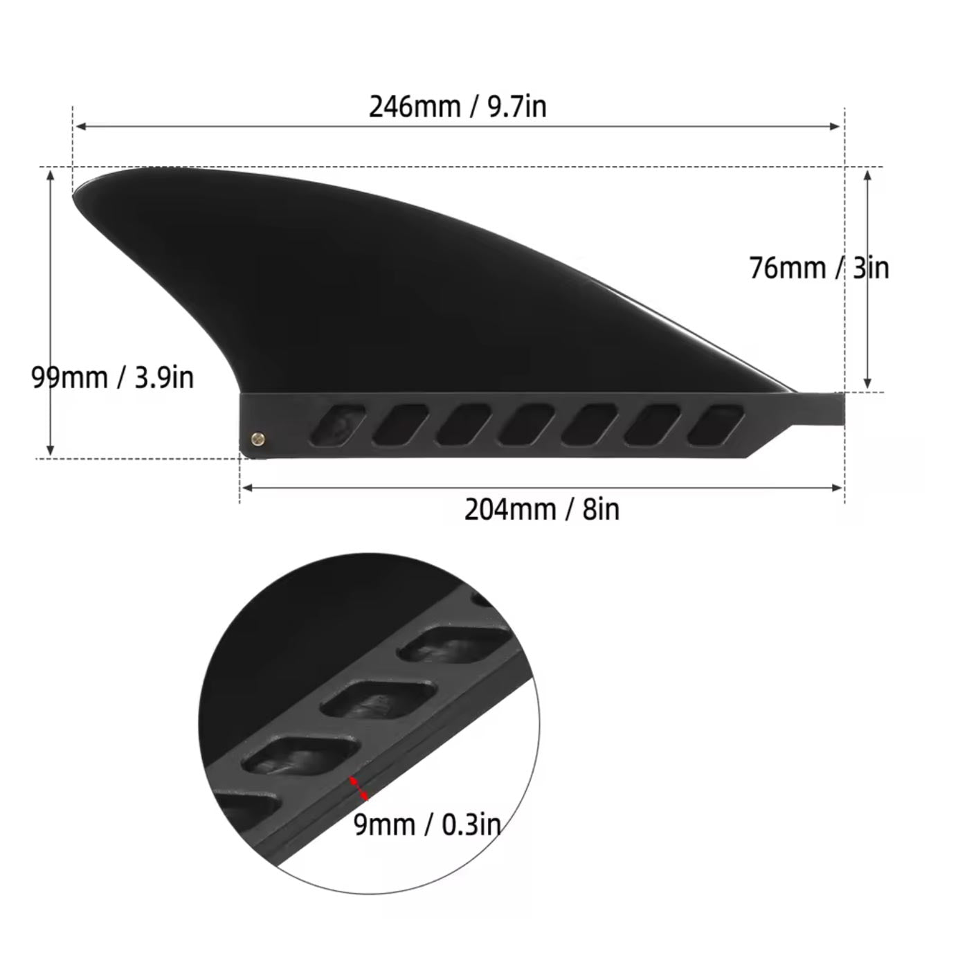 Elastic SUP fin for shallow water Eurofin 3.0 US Finbox