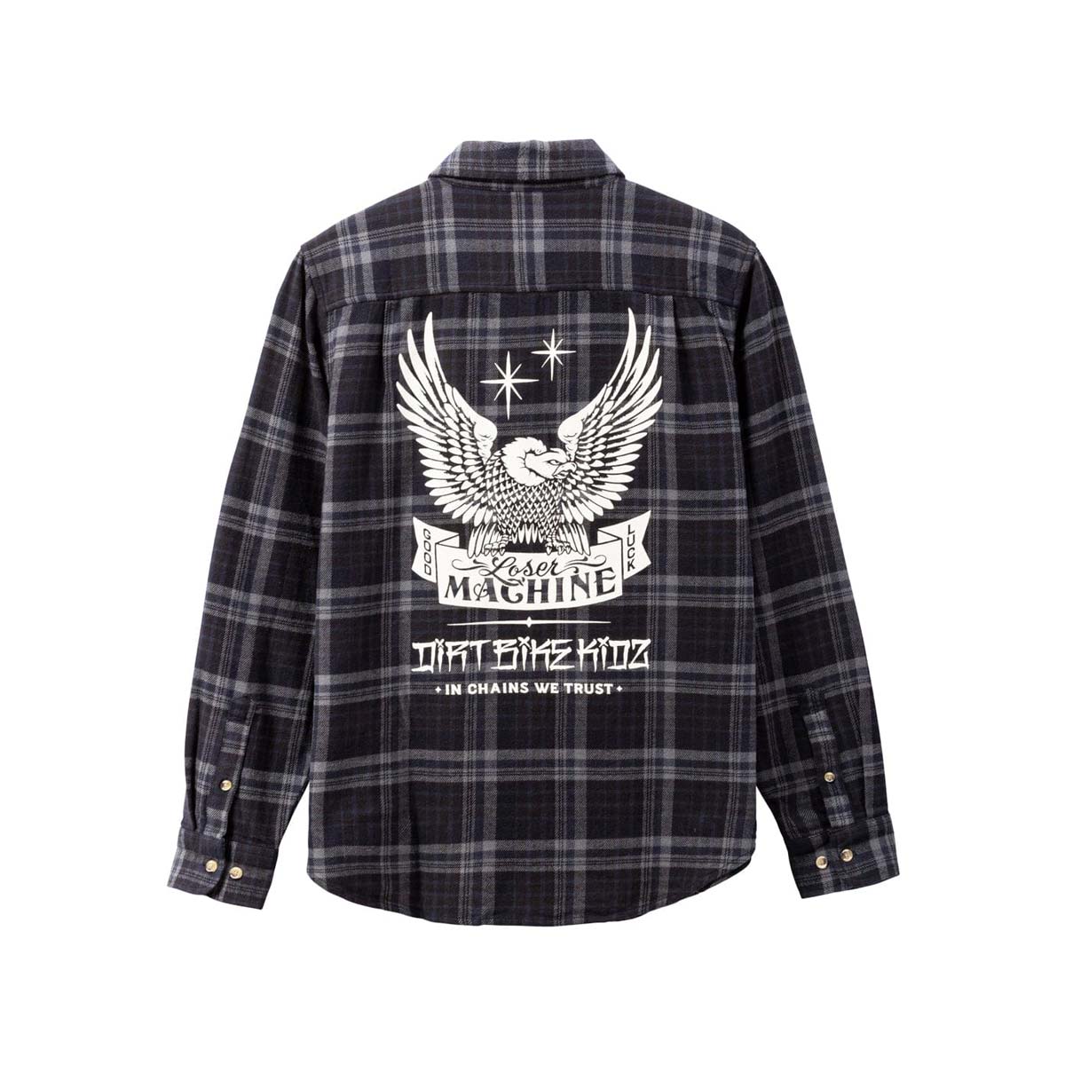 Loser Machine Step Up Woven Flannel Shirt – Black/Navy