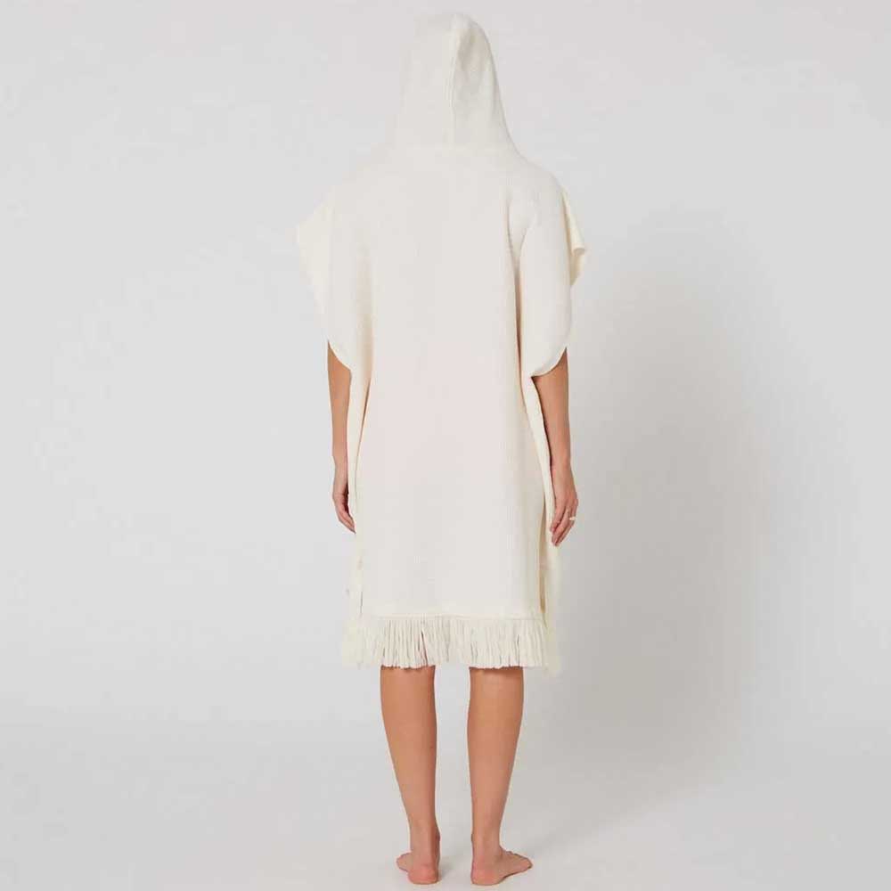 Ocean & Earth Ladies Waffle Hooded Poncho – Off White