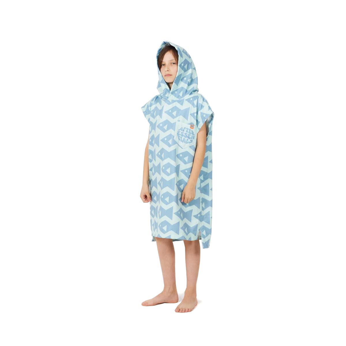 After Essentials Kids Poncho Towel – Square Fish