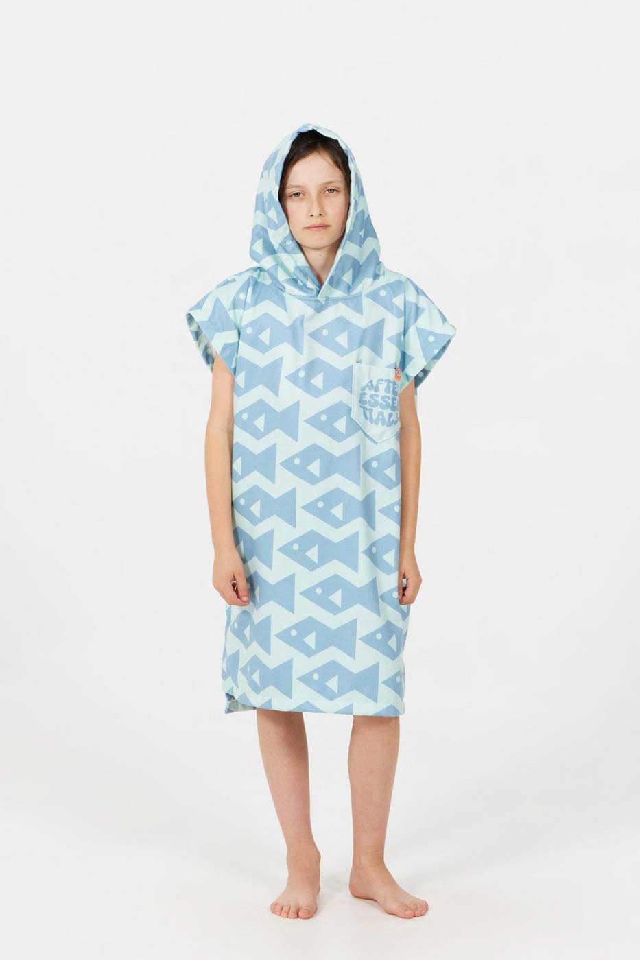 After Essentials Kids Poncho Towel – Square Fish