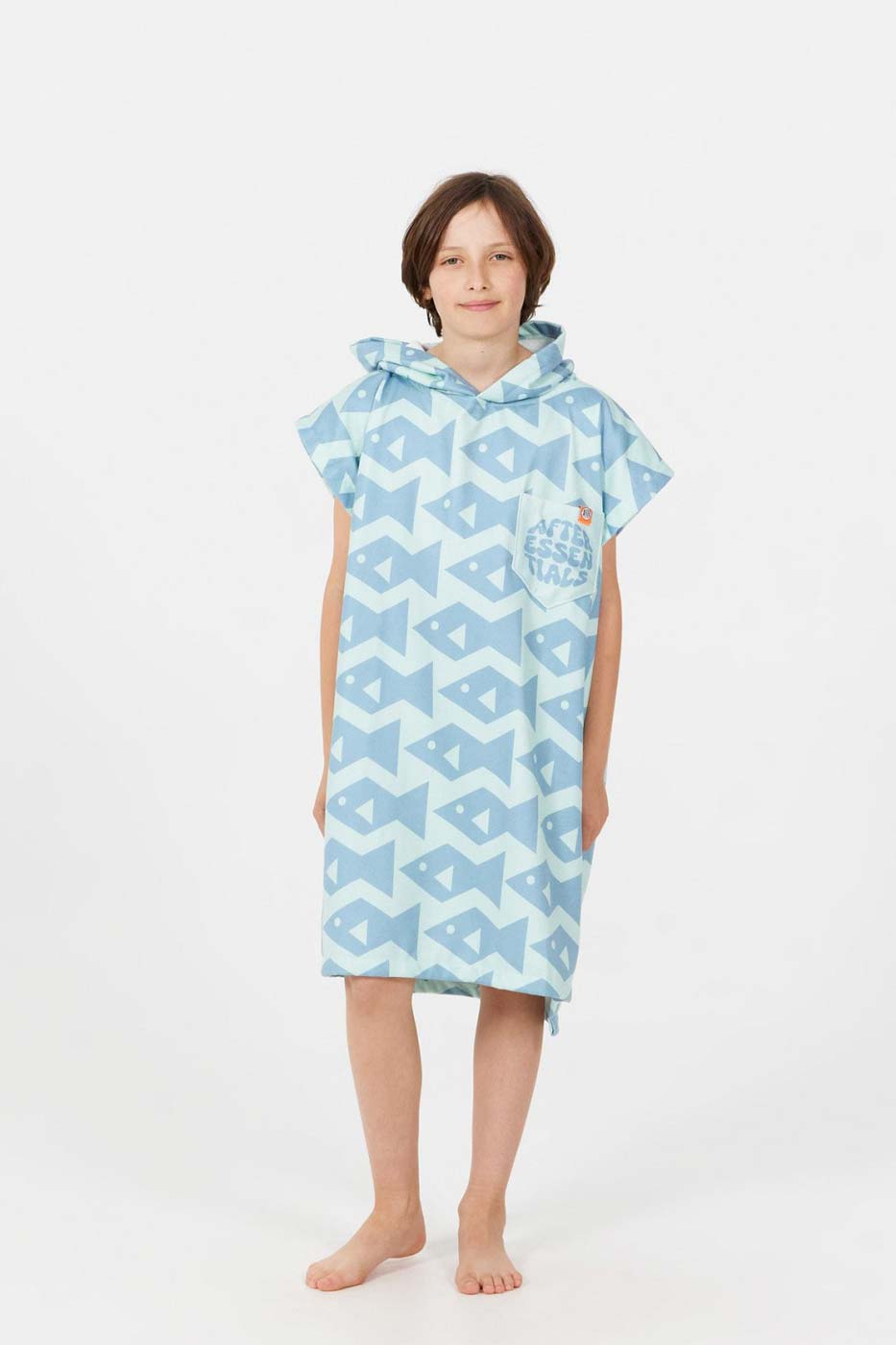 After Essentials Kids Poncho Towel – Square Fish