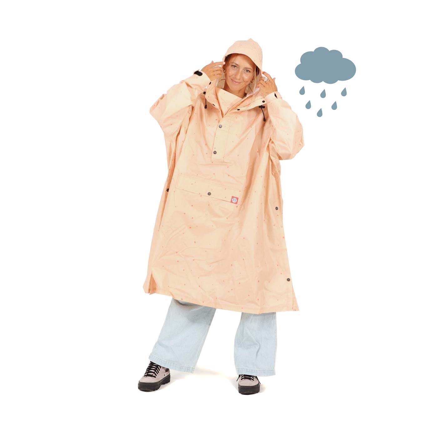 After Essentials Rain Poncho – Pink Polka Dots