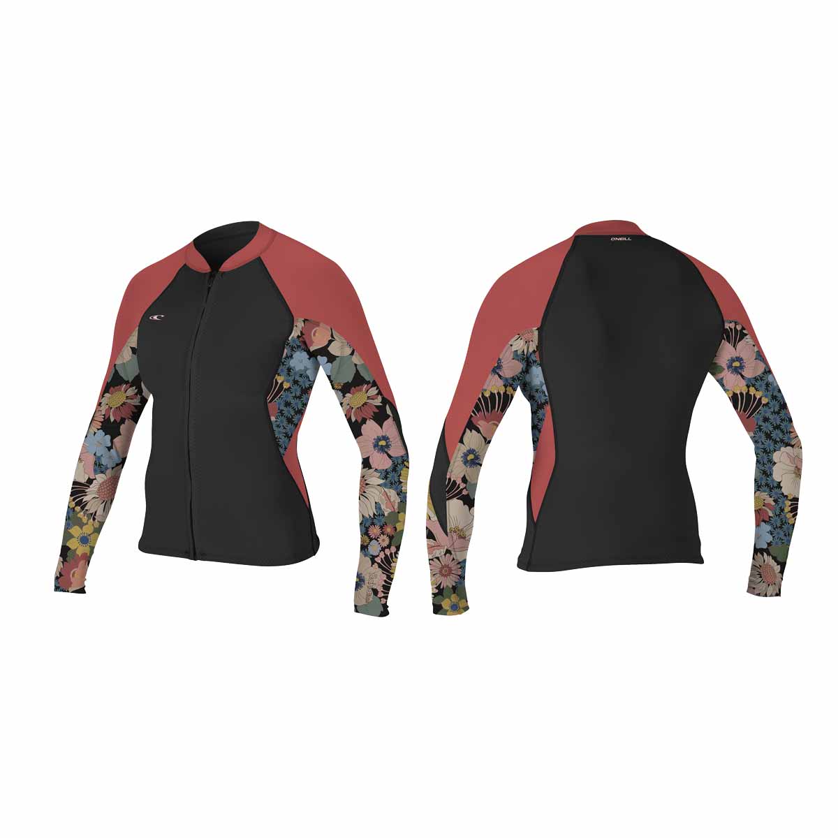 O'Neill Bahia Full Zip 1mm Jacket – Black Twiggy Tea Rose