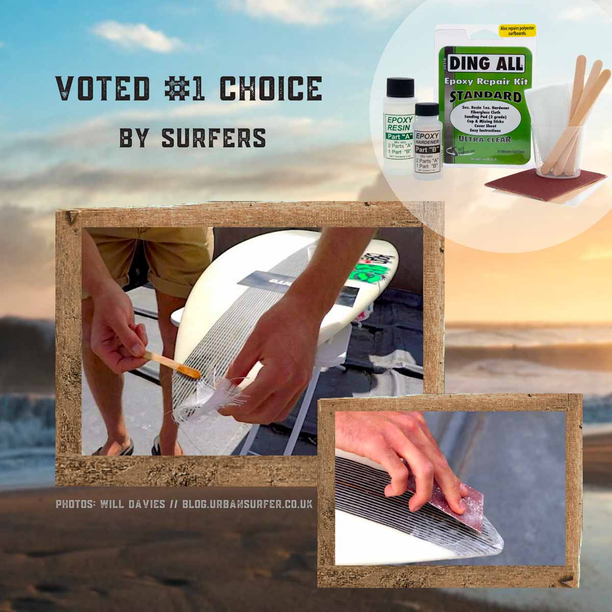 Ding All Standard Epoxy Resin Ding Repair Kit